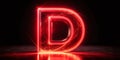 Dynamic Neon Red Letter D Animation A Surreal Abstract and Glowing Animated Video Displaying a Captivating D