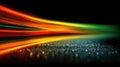 Dynamic neon streaks of red, yellow, and green light stretching over a dark, textured surface, symbolizing digital speed Royalty Free Stock Photo