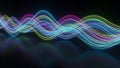 Dynamic Neon Wavy Lines Abstract Background Vibrant Glowing Light Stream Modern Digital Energy Pattern Royalty Free Stock Photo