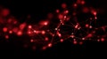 Dynamic Network Representation with Glowing Red Connections and Nodes Against a Dark Background for Digital Visualization Royalty Free Stock Photo