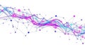 Dynamic Neural Network Visualization â Abstract Flow of Data and Connectivity in Vibrant Blue and Pink Lines on White Background Royalty Free Stock Photo