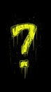 Dynamic neural network design featuring a neon yellow question mark on a sleek black background, igniting curiosity and innovation