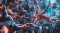 Dynamic Neural Network Visualization: Complex Brain Activity and Connections Royalty Free Stock Photo