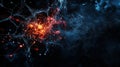 Dynamic neural network visualization with vibrant colors and intricate patterns, showcasing efficiency of data processing and Royalty Free Stock Photo