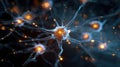 Dynamic neuron network with active signals Royalty Free Stock Photo