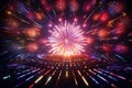 Dynamic New Years fireworks display with bold Royalty Free Stock Photo
