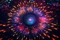 Dynamic New Years fireworks display with bold Royalty Free Stock Photo