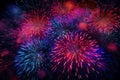 Dynamic New Years fireworks display with bold Royalty Free Stock Photo