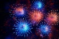 Dynamic New Years fireworks display with bold Royalty Free Stock Photo