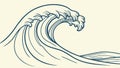Dynamic Ocean Wave Blue Water Vector Illustration, vector design Generative AI Royalty Free Stock Photo