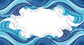 Dynamic ocean wave border illustration design Royalty Free Stock Photo