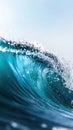 Dynamic ocean wave capturing sunlit blue sea in vivid motion Royalty Free Stock Photo
