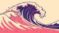 Dynamic Ocean Wave Vector Art with Intricate Details, vector design Generative AI Royalty Free Stock Photo