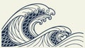 Dynamic Ocean Waves Banner, Representing Water and Nature, vector design Generative AI Royalty Free Stock Photo