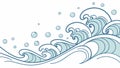 Dynamic Ocean Waves, Natural Energy and Fluid Motion Vector, vector design Generative AI Royalty Free Stock Photo