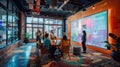 Dynamic Office with AI Presenting Data-Driven Strategies AIG60