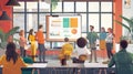 Dynamic Office with AI Presenting Data-Driven Strategies AIG60