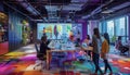 Dynamic Office with AI Presenting Data-Driven Strategies AIG60