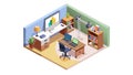 Dynamic Office Space with Collaborating People, vector design Generative AI Royalty Free Stock Photo