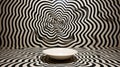 A dynamic, optical illusion pattern that appears to shift and move