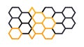 Dynamic Orange Highlighted Honeycomb Pattern, vector design Generative AI Royalty Free Stock Photo