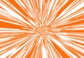 Dynamic orange and white radial lines creating a vibrant speed burst effect from a central point Royalty Free Stock Photo
