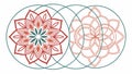 Dynamic Overlapping Floral Geometric Patterns, vector design Generative AI Royalty Free Stock Photo