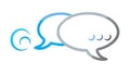 Dynamic Overlapping Speech Bubbles for Active Dialogue, vector design Generative AI Royalty Free Stock Photo