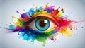 Dynamic Paint Splatter Logo - Abstract Burst of Color AI Generated