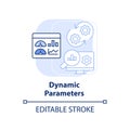 Dynamic parameters light blue concept icon Royalty Free Stock Photo