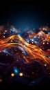 Dynamic particle flow Vector illustration with flowing lines and energetic particles Royalty Free Stock Photo