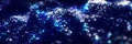 Dynamic particle wave. Futuristic point wave. Flow digital structure. Data technology background. 3D rendering Royalty Free Stock Photo