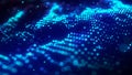 Dynamic particle wave. Futuristic point wave. Flow digital structure. Data technology background. 3D rendering Royalty Free Stock Photo