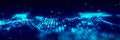 Dynamic particle wave. Futuristic point wave. Flow digital structure. Data technology background. 3D rendering Royalty Free Stock Photo