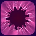 Dynamic particles sound wave flowing frame. Dotted curves vector abstract background. Beautiful 3d wave shaped array of blended Royalty Free Stock Photo