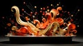 Dynamic Pasta Symphony: In a dynamic culinary choreography, an array of pasta shapes Royalty Free Stock Photo