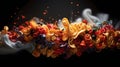 Dynamic Pasta Symphony: In a dynamic culinary choreography, an array of pasta shapes