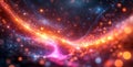 Dynamic patterns represent quantum computing elements such as qubits and superposition