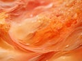 Dynamic peach fuzz color fluid splashing and spraying, abstract background