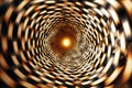 A dynamic photo of a 3D hypnotic vortex