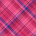 Dynamic pink and blue diagonal plaid pattern. Perfect for textile designs, website backgrounds, or modern branding projects.