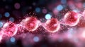 Dynamic pink cells in motion cell division 3 d illustration Royalty Free Stock Photo
