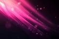 Dynamic pink light streaks and bokeh effect on black background Royalty Free Stock Photo
