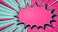 Dynamic pink and teal comic book style burst background with copy space. Generative AI Royalty Free Stock Photo