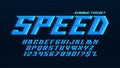 Dynamic pixel alphabet design, stylized like in 8-bit games. High contrast and sharp, retro-futuristic. Easy swatch