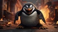 Dynamic And Playful Angry Penguin Art By Raphael Lacoste