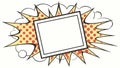 Dynamic pop art empty speech bubble explosion frame, vector design Generative AI Royalty Free Stock Photo