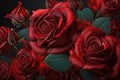 Dynamic Pose of Beautiful Red Roses for Valentine\'s Day. Perfect for Greeting Cards and Posters.