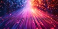 A Dynamic Poster Background With Luminous Optical Fiber Lines And Space For Text