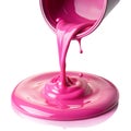 Pouring Pink Paint Isolated on White Background Royalty Free Stock Photo